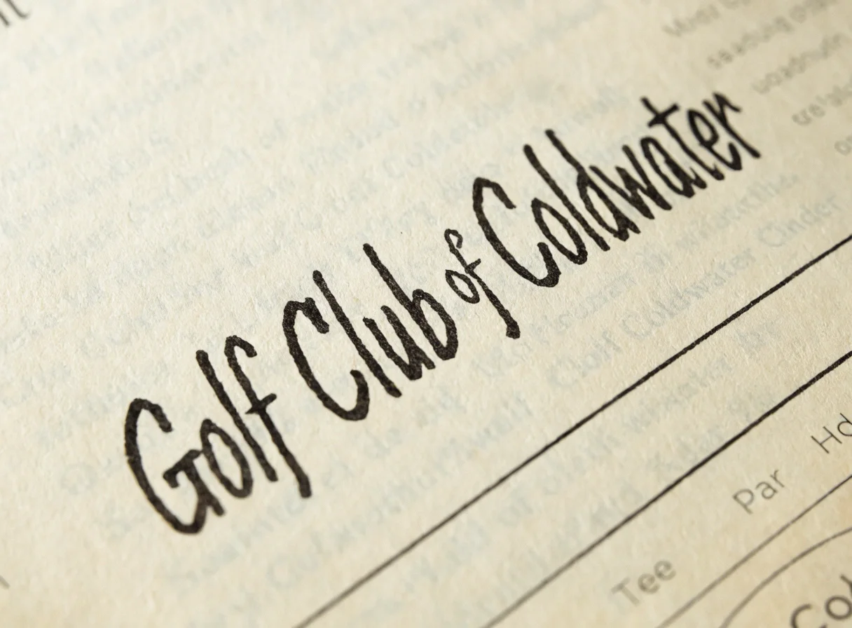 Golf Club of Coldwater editorial mark on a scorecard